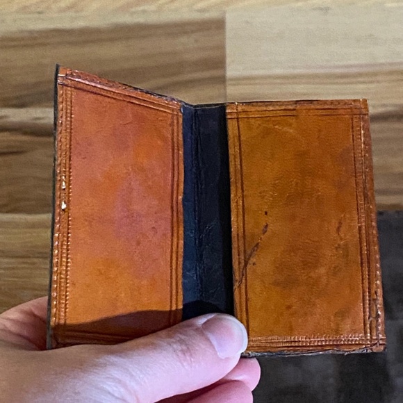 Vintage Hand Tooled Carved Siesta Mexico Leather Handbag w/Small Wallet - Picture 13 of 16